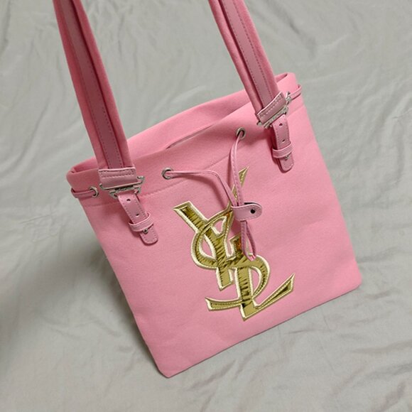 Yves Saint Laurent Pink Canvas Bag - Picture 3 of 6